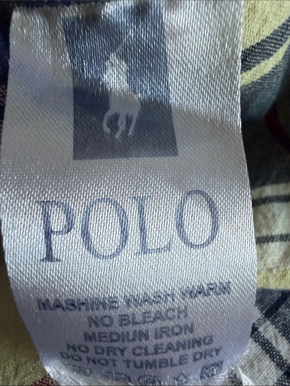 Men's Ralph Lauren Polo Yellow & Navy Plaid Button-Down Shirt